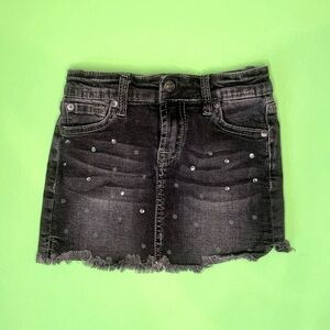 7 For all Mankind Girls Black Denim Embellished Mini Skirt